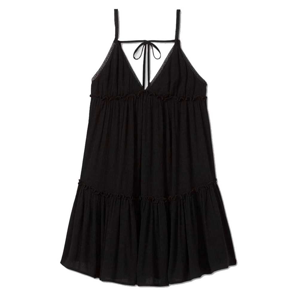 Wild fable black tiered swing dress